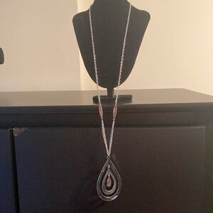 Expressions Silver Teardrop Pendant Necklace